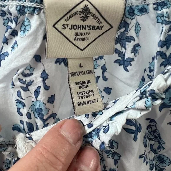 St John’s Bay women’s blouse, size large 100 % cotton - Picture 4 of 8